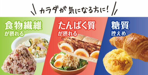 タンパク質がしっかりとれる商品が売っているセブンイレブンの広告イメージ