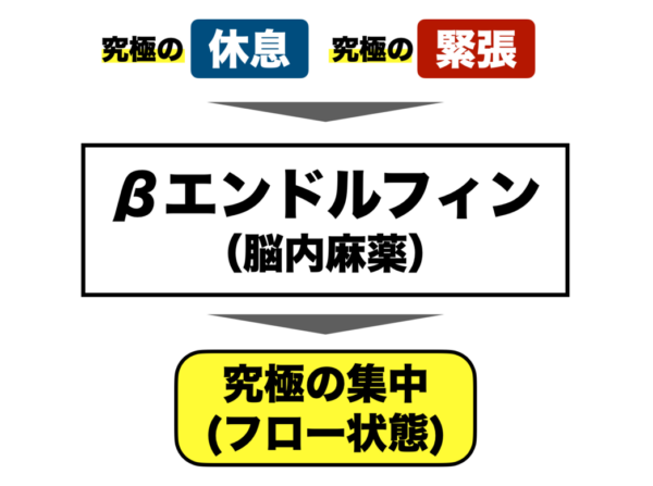 βエンドルフィンがカラダにどのような影響を及ぼすのかわかりやすくまとめた画像